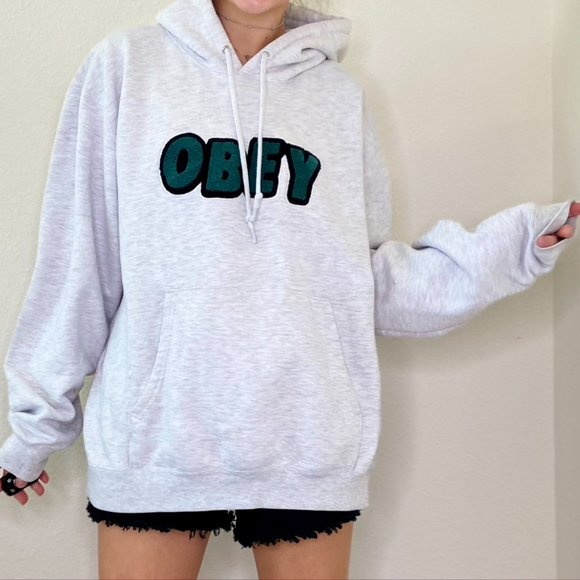 obey logo hoodie